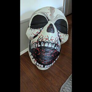 4 FT Scary Dimming Skull Halloween Blow Up Inflatable Decoration with LED Light